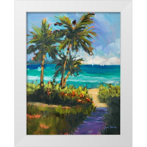 Caribbean View II White Modern Wood Framed Art Print by Slivka, Jane