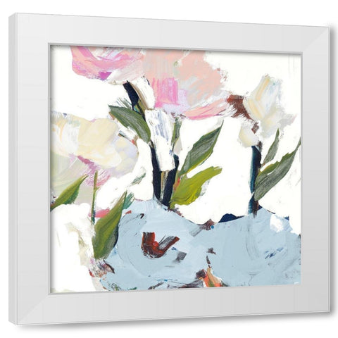 Blossoms I White Modern Wood Framed Art Print by Slivka, Jane