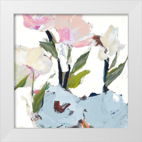 Blossoms I White Modern Wood Framed Art Print by Slivka, Jane