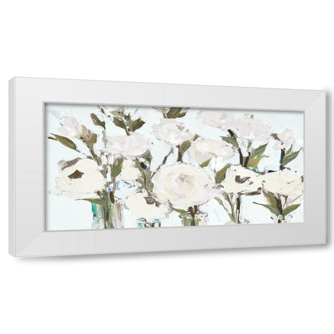 Romantic White Blossoms White Modern Wood Framed Art Print by Slivka, Jane