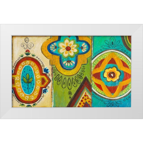 Quatrefoil Trio II White Modern Wood Framed Art Print by Pinto, Patricia