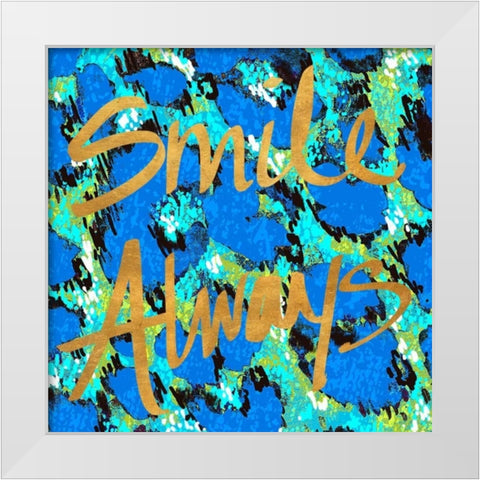 Smile Always White Modern Wood Framed Art Print by Biscardi, Nicholas