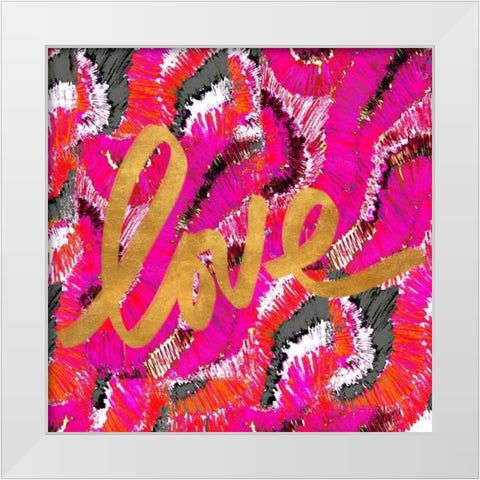 Pink Love White Modern Wood Framed Art Print by Biscardi, Nicholas