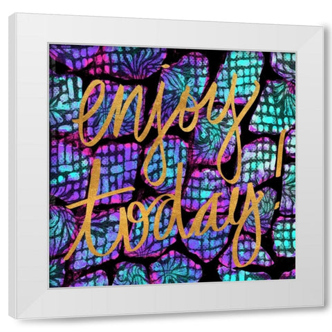 Enjoy Today White Modern Wood Framed Art Print by Biscardi, Nicholas