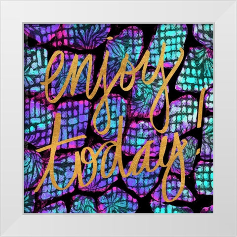 Enjoy Today White Modern Wood Framed Art Print by Biscardi, Nicholas