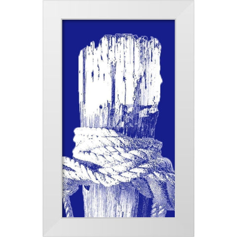 Indigo Pier Panel I White Modern Wood Framed Art Print by Bryant, Susan