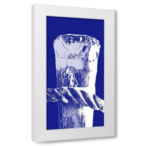 Indigo Pier Panel II White Modern Wood Framed Art Print by Bryant, Susan