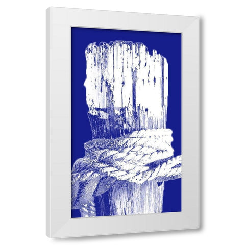 Indigo Pier Panel III White Modern Wood Framed Art Print by Bryant, Susan