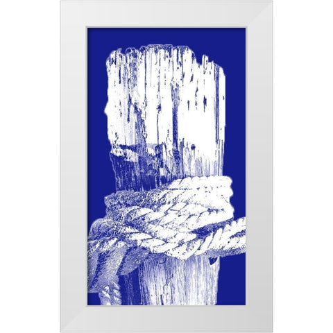 Indigo Pier Panel III White Modern Wood Framed Art Print by Bryant, Susan