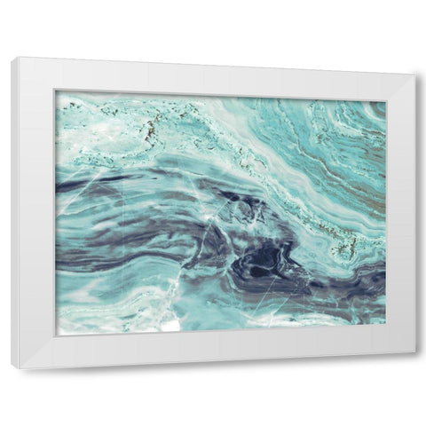 Aqua Mineral White Modern Wood Framed Art Print by Bryant, Susan