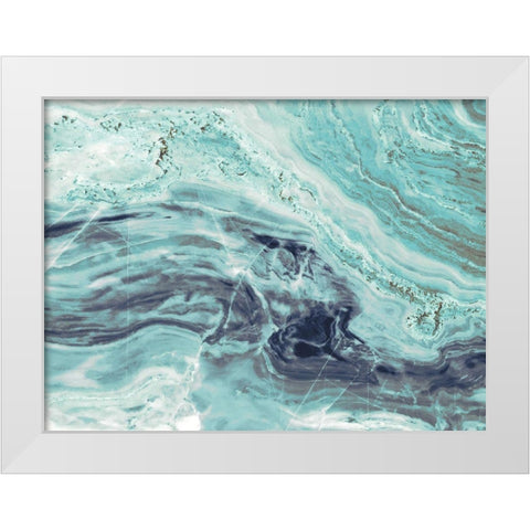 Aqua Mineral White Modern Wood Framed Art Print by Bryant, Susan