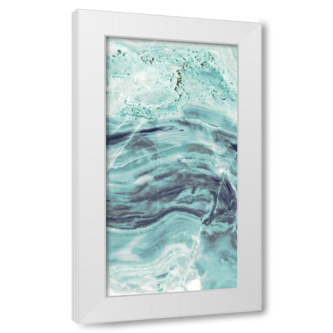 Aqua Mineral Panel I White Modern Wood Framed Art Print by Bryant, Susan
