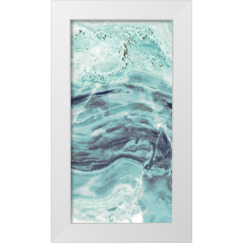 Aqua Mineral Panel I White Modern Wood Framed Art Print by Bryant, Susan