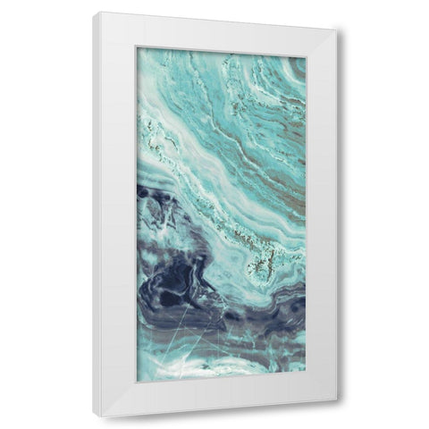 Aqua Mineral Panel II White Modern Wood Framed Art Print by Bryant, Susan