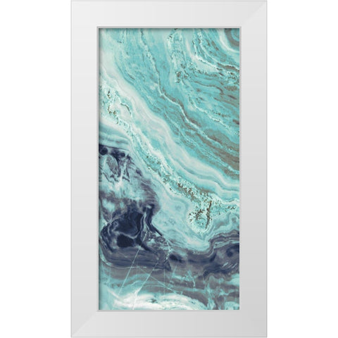 Aqua Mineral Panel II White Modern Wood Framed Art Print by Bryant, Susan