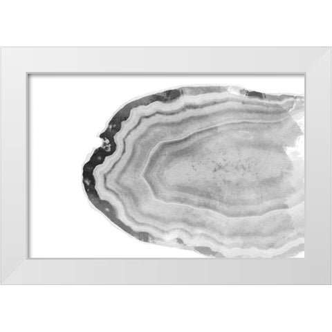 Watercolor BW Agate White Modern Wood Framed Art Print by Bryant, Susan