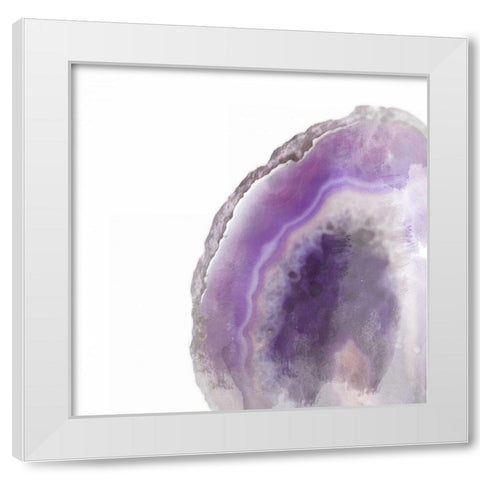 Purple Watercolor Agate Square White Modern Wood Framed Art Print by Bryant, Susan