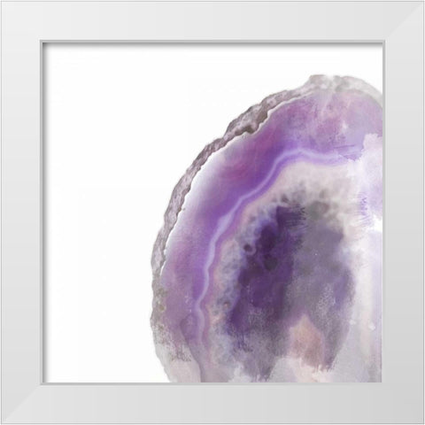 Purple Watercolor Agate Square White Modern Wood Framed Art Print by Bryant, Susan