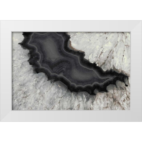 Dark Watercolor Agate Square White Modern Wood Framed Art Print by Bryant, Susan