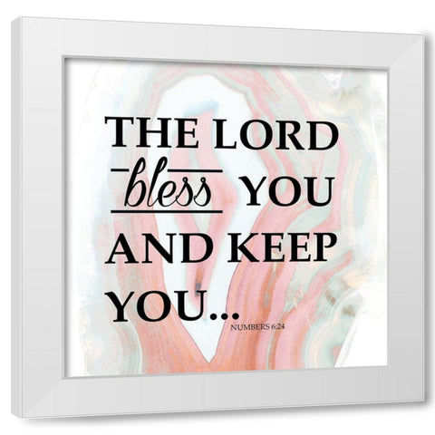 The Lord Bless You White Modern Wood Framed Art Print by Bryant, Susan