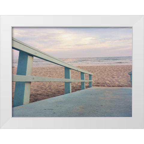 Down to the Beach White Modern Wood Framed Art Print by Bryant, Susan