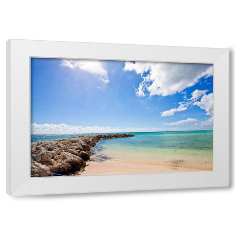 Rock Pier White Modern Wood Framed Art Print by Bryant, Susan