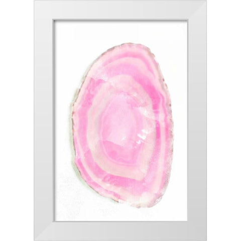 Pink Watercolor Agate I White Modern Wood Framed Art Print by Bryant, Susan