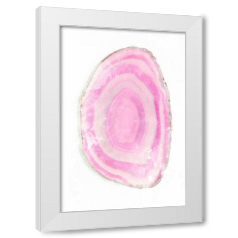 Pink Watercolor Agate III White Modern Wood Framed Art Print by Bryant, Susan