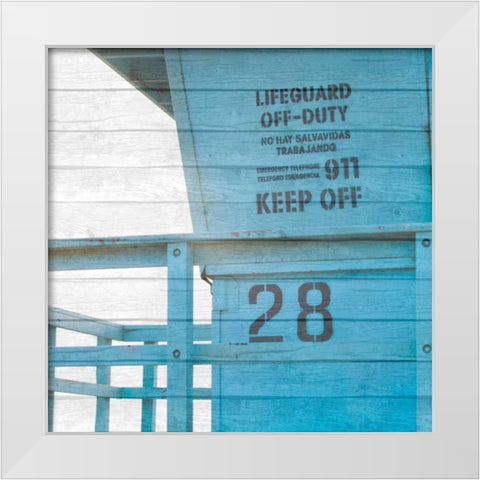 Life Guard Beach Shack White Modern Wood Framed Art Print by Bryant, Susan