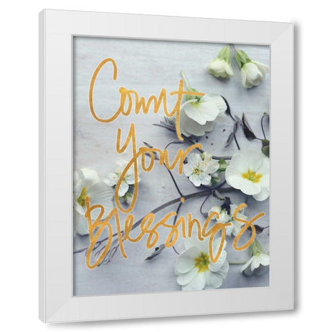 Count Your Blessings White Modern Wood Framed Art Print by Gardner, Sarah