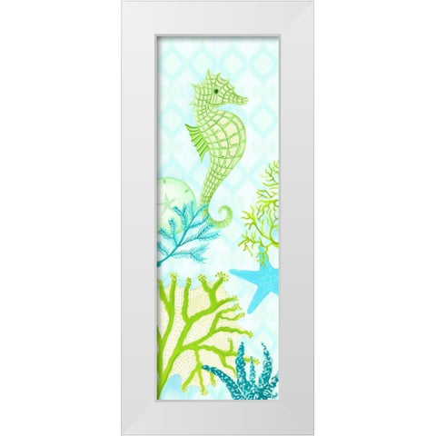 Seahorse Reef Panel I White Modern Wood Framed Art Print by Metz, Andi