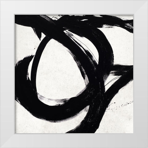 Circular Strokes  White Modern Wood Framed Art Print by Morris, Megan