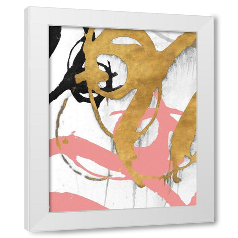 Rose Gold Strokes I White Modern Wood Framed Art Print by Morris, Megan