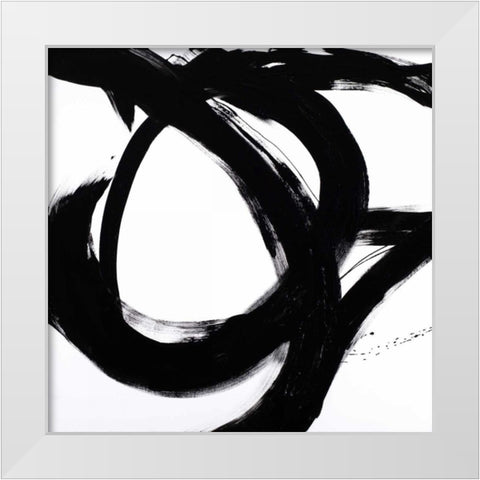 Circular Strokes I White Modern Wood Framed Art Print by Morris, Megan