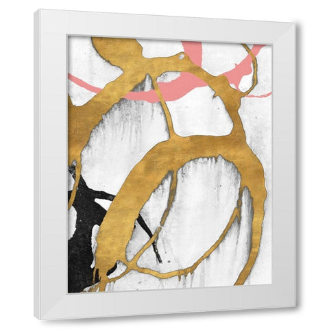 Rose Gold Strokes II White Modern Wood Framed Art Print by Morris, Megan