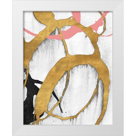 Rose Gold Strokes II White Modern Wood Framed Art Print by Morris, Megan