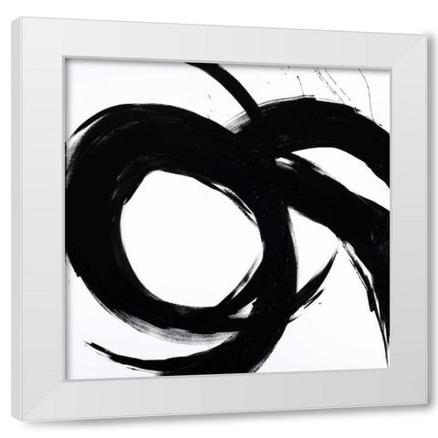 Circular Strokes II White Modern Wood Framed Art Print by Morris, Megan