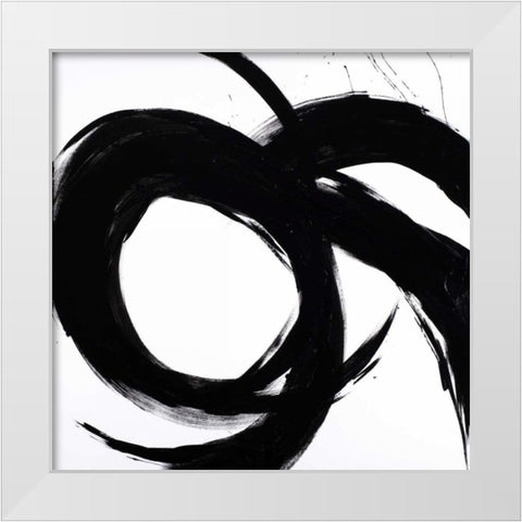 Circular Strokes II White Modern Wood Framed Art Print by Morris, Megan