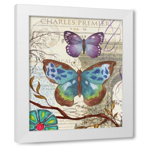 Paris Butterflies II White Modern Wood Framed Art Print by Medley, Elizabeth