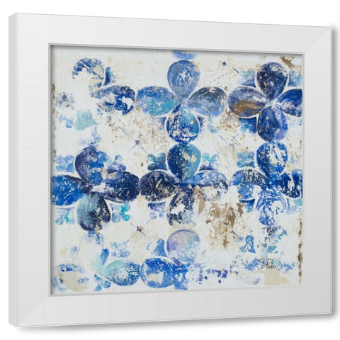 Blue Quatrefoil III White Modern Wood Framed Art Print by Pinto, Patricia