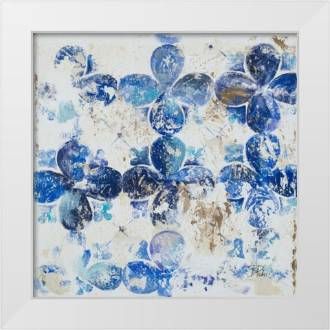 Blue Quatrefoil III White Modern Wood Framed Art Print by Pinto, Patricia