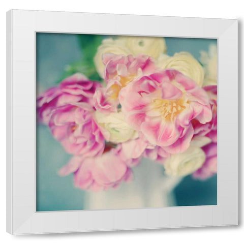 Blushing Blooms I White Modern Wood Framed Art Print by Gardner, Sarah
