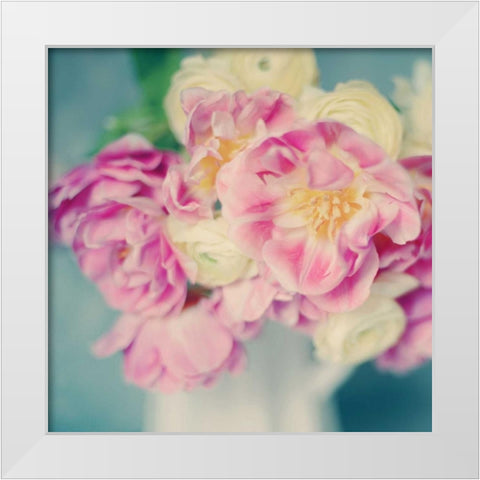 Blushing Blooms I White Modern Wood Framed Art Print by Gardner, Sarah
