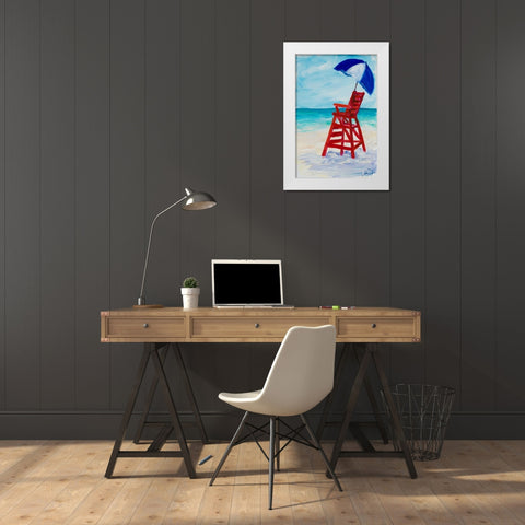 Lifeguard Post I White Modern Wood Framed Art Print by DeRice, Julie