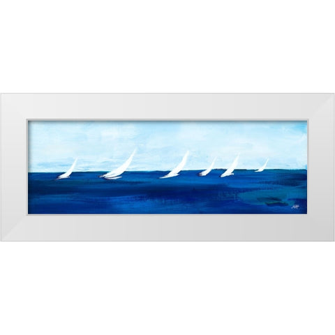 Windjammer Panel I White Modern Wood Framed Art Print by DeRice, Julie