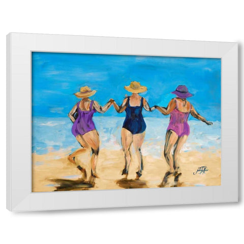 Ladies on the Beach II White Modern Wood Framed Art Print by DeRice, Julie
