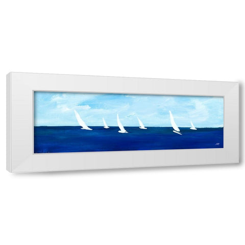 Windjammer Panel II White Modern Wood Framed Art Print by DeRice, Julie