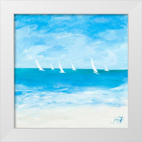 Windjammer II White Modern Wood Framed Art Print by DeRice, Julie