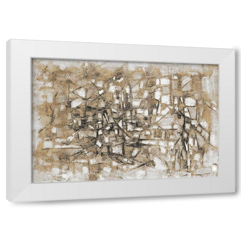 Sandy Cobblestone White Modern Wood Framed Art Print by Johnson, Walt
