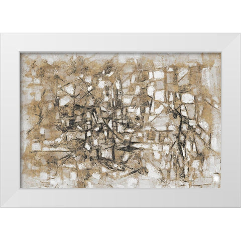 Sandy Cobblestone White Modern Wood Framed Art Print by Johnson, Walt